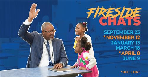 Fireside Chats with Superintendent Rosser. Join us 9/23, 11/12, 1/13, 3/18, 4/8, and 6/9!